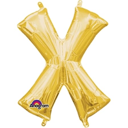 16 In. Letter X Gold Supershape Foil Balloon
